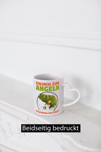 Geboren zum Angeln | Angler Tasse Fischer Spruch Humor Geschenkidee