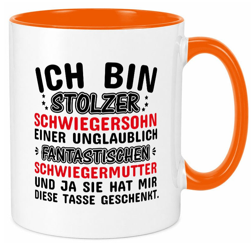 Stolzer Schwiegersohn einer Schwiegermutter Geschenkidee Familie Humor Tasse