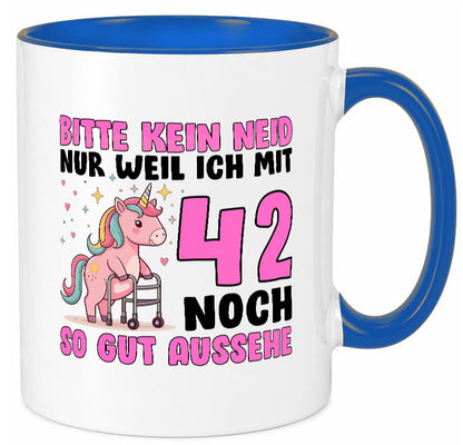 42. Geburtstag | 42 Jahre Mit noch so gut aussehen lustiger Spruch Geschenk Tasse