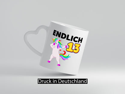 13. Geburtstag | endlich 13 Jahre Einhorn Mädchen Geschenkidee Humor Tasse