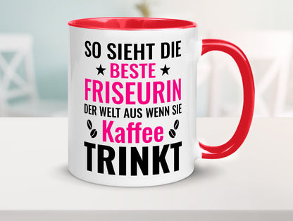 Kaffee trinkt: Friseurin | Friseuse Frisörin lustig Humor Geschenkidee Geschenk