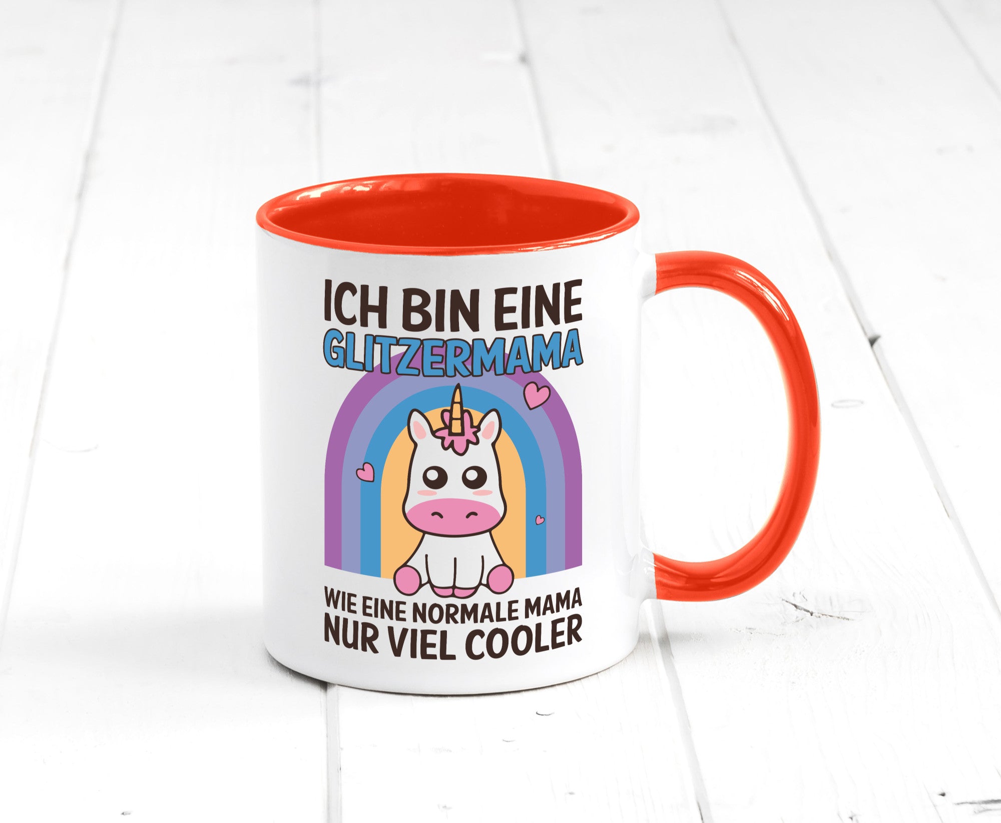 Glitzermama, wie normal, nur cooler | Einhorn Geschenkidee Familie Humor Tasse