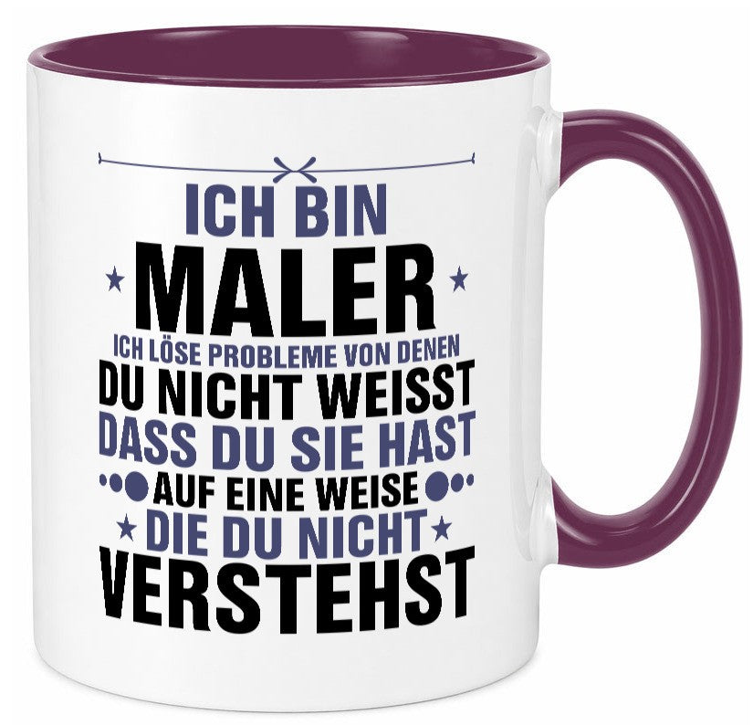 Löse Probleme: Maler | Malerei v2 lustig Humor Geschenkidee Geschenk Tasse