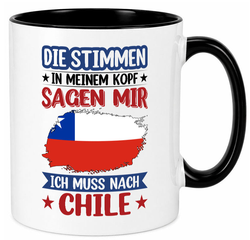Chile | Urlaub Stimmen in meinem Kopf Traumland Geschenkidee Humor Tasse