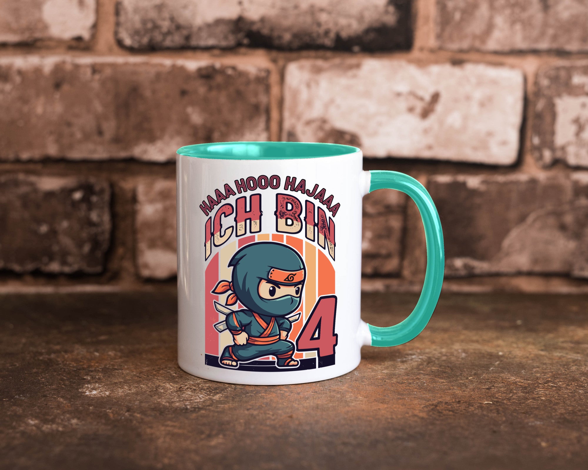 4. Geburtstag | Ninja Junge 4 Jahre lustiger Spruch Geschenk Geschenkidee Tasse