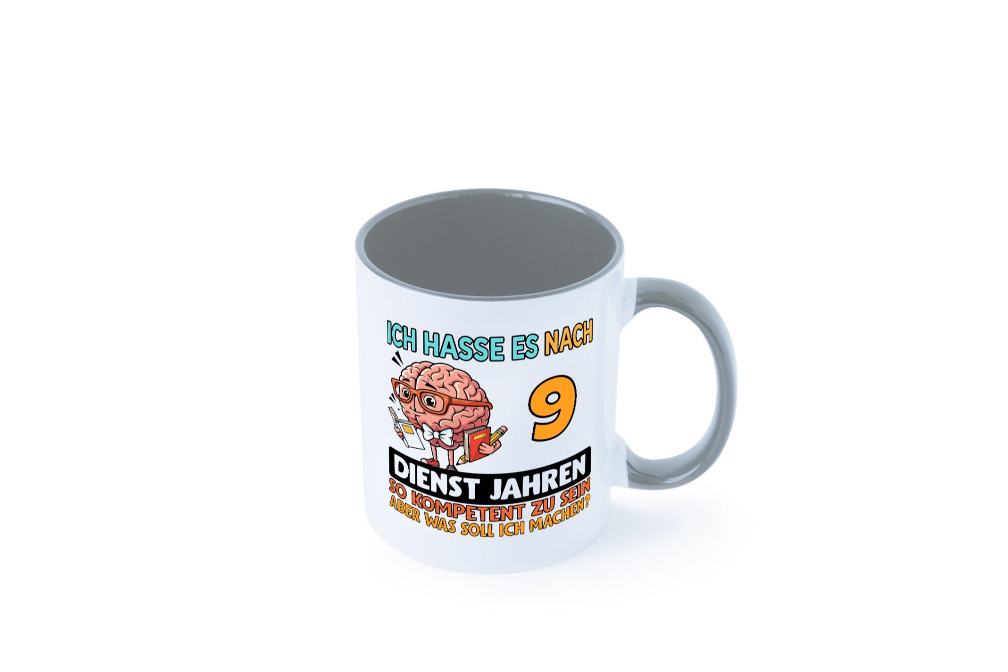 9 Dienstjahre | Arbeit Kompetent Humor Kollegen Büro Geschenkidee Tasse