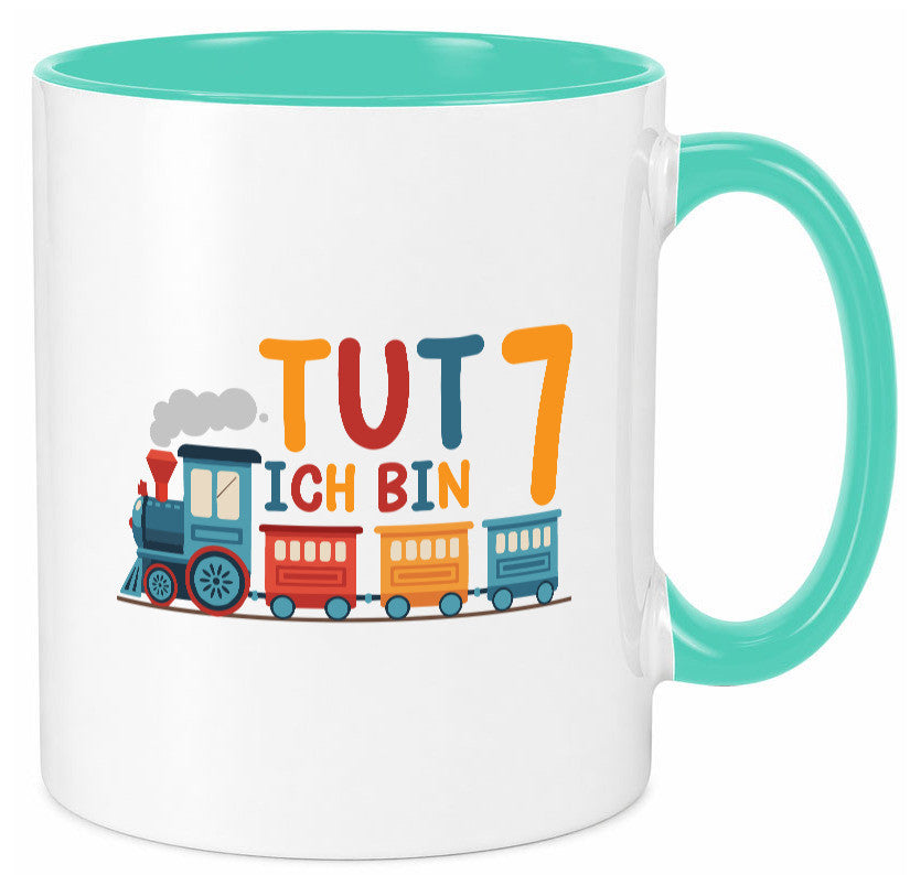 7. Geburtstag | 7 Jahre Eisenbahn Zug junge Humor Geschenkidee Tasse
