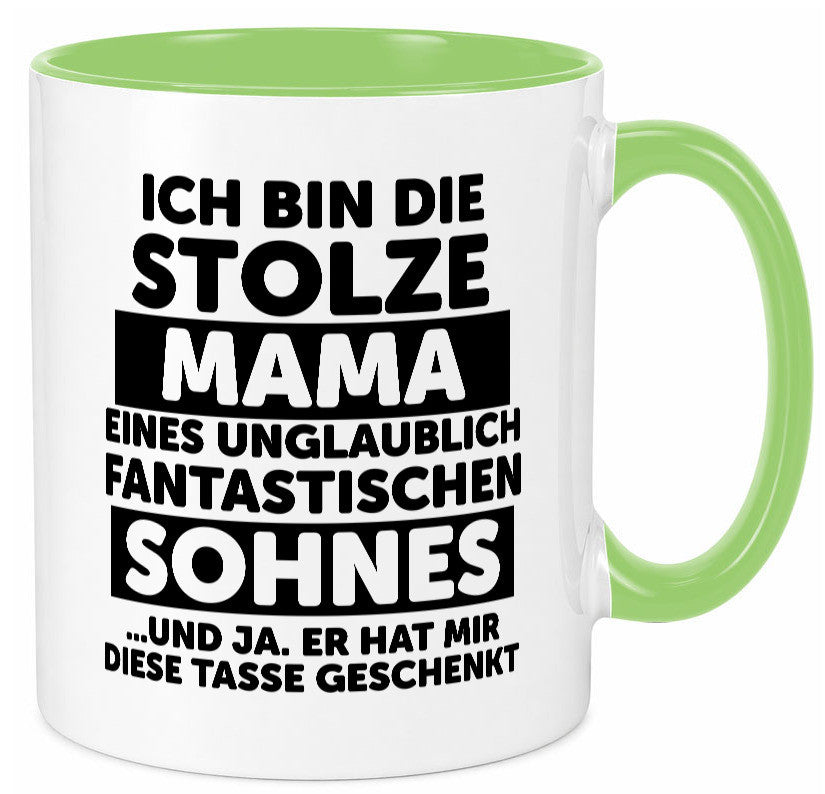 Stolze Mama | Fantastischer Sohn Beste Humor Familie Geschenkidee Tasse