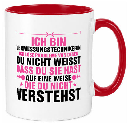 Löse Probleme: Vermessungstechnikerin | Techniker Geschenkidee Humor Tasse