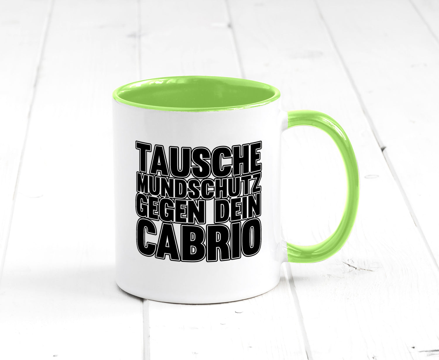 Tausche Mundschutz gegen Cabrio| | Cabrio Geschenkidee Humor Tasse