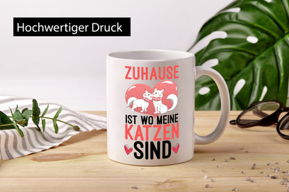 Zuhause ist wo meine Katzen sind | Katzenliebhaber Comic Geschenkidee