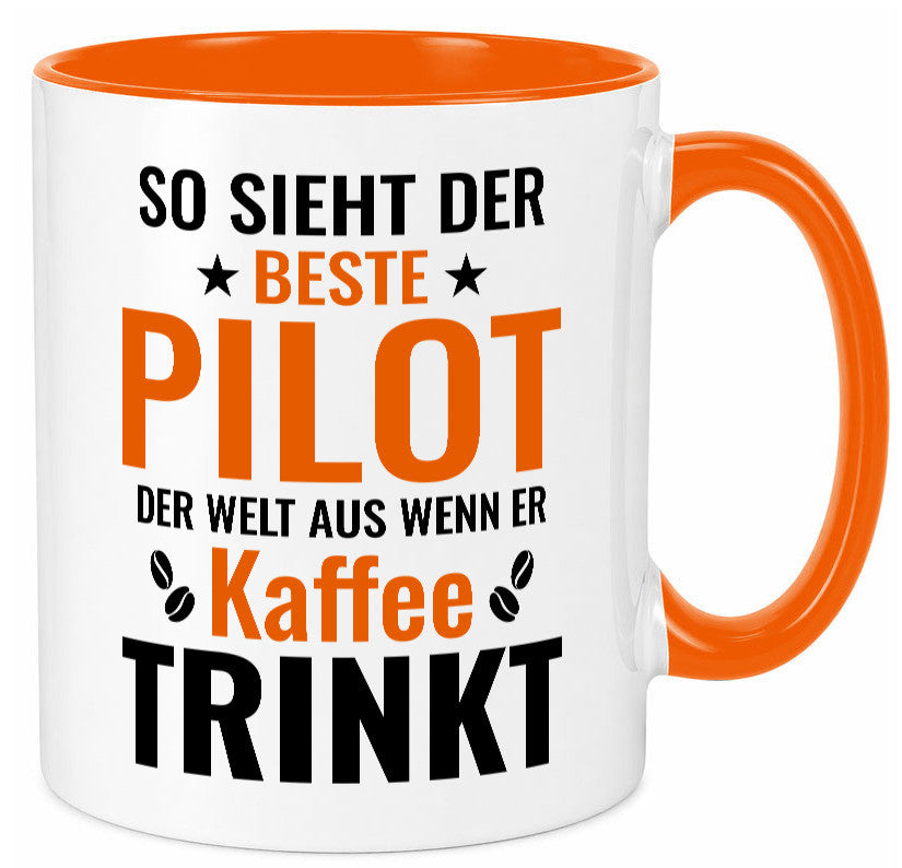 Kaffee trinkt: Pilot | Flugzeug Piloten lustiger Spruch Geschenk Humor