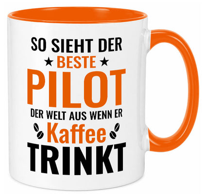 Kaffee trinkt: Pilot | Flugzeug Piloten lustiger Spruch Geschenk Humor
