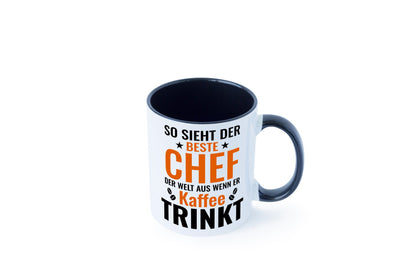 Kaffee trinkt: Chef | Führungskraft Vorgesetzter Humor Arbeit Kollegen Büro Tasse