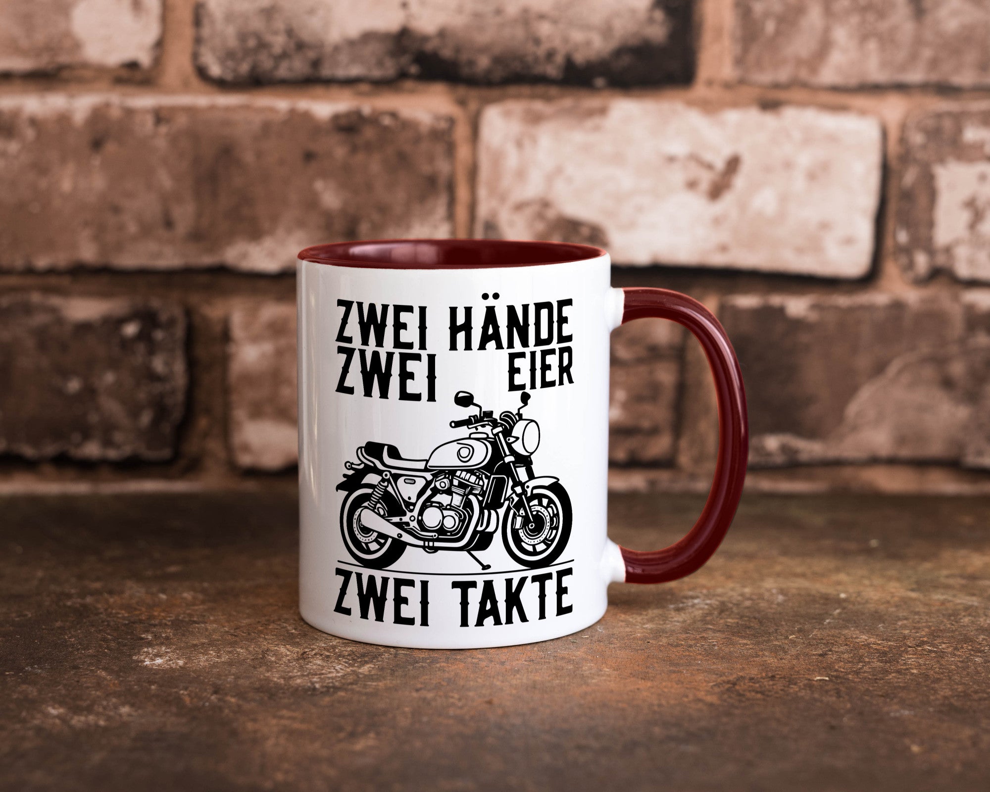 Zwei Hände | Zweitaktmotor Motorrad Moped Biker Geschenkidee Humor Tasse