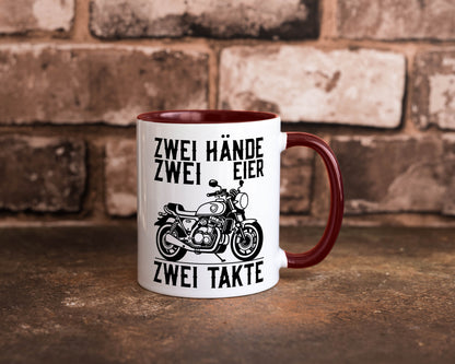 Zwei Hände | Zweitaktmotor Motorrad Moped Biker Geschenkidee Humor Tasse