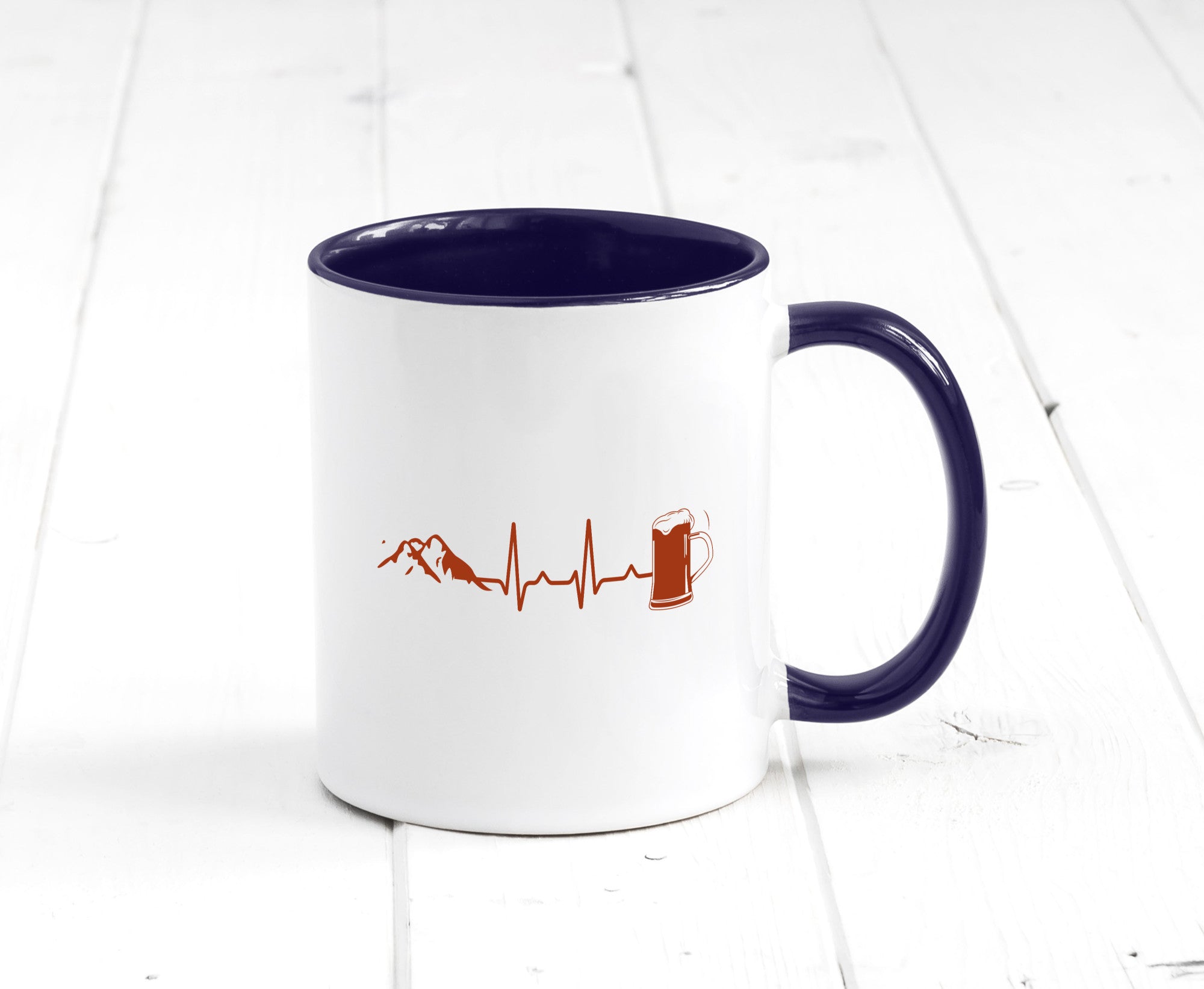 Berge und Bier | Wandern Wanderer Biertrinken Geschenkidee Humor Tasse