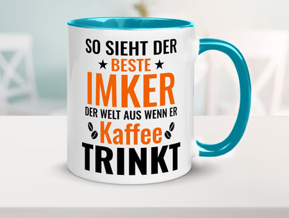 Kaffee trinkt: Imker | Imkerei lustiger Spruch Geschenk Humor Geschenkidee Tasse