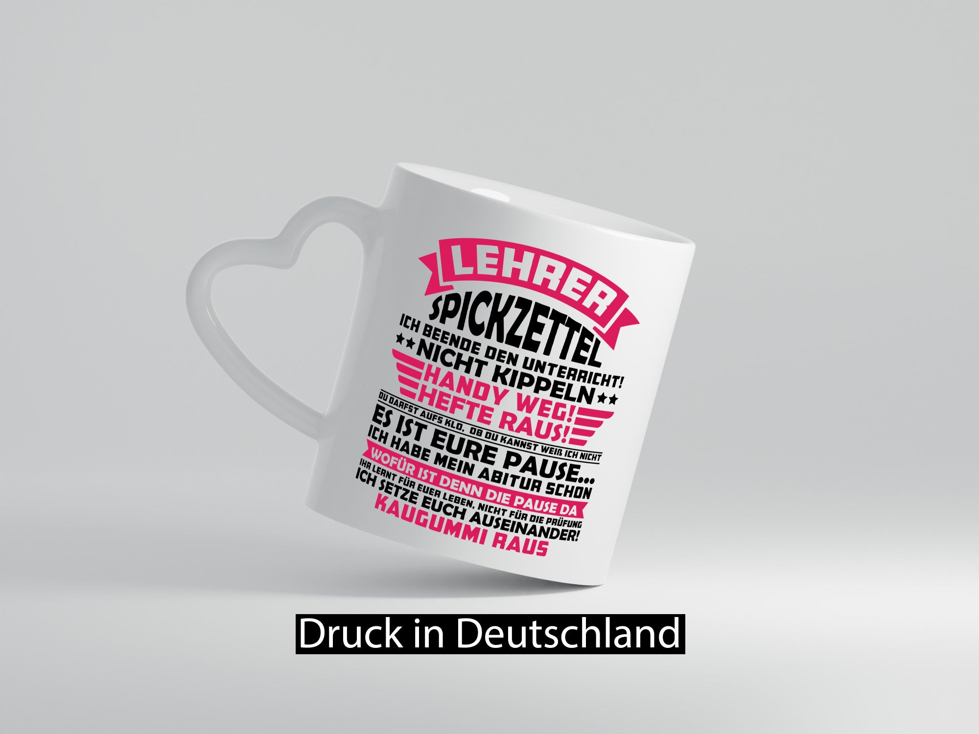 Lehrer Spickzettel | Beruf Tasse lustiger Spruch vl8 Geschenkidee Arbeit