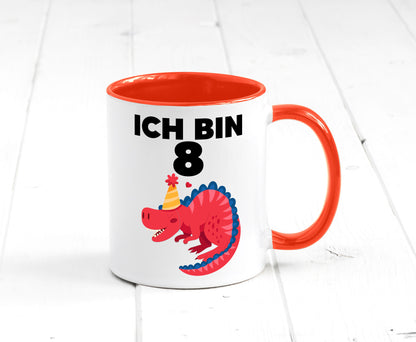 8. Geburtstag | Dino Dinosaurier 8 Jahre lustig Geschenkidee Geschenk Tasse