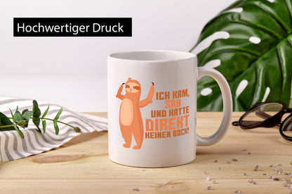 Keinen Bock | Faultier Faulpelz lustiger Comic Arbeit Spruch Geschenk Kollegen
