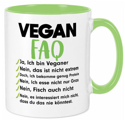 Vegan FAQ | Veganer Lifestyle Ich liebe Humor Geschenkidee Tasse