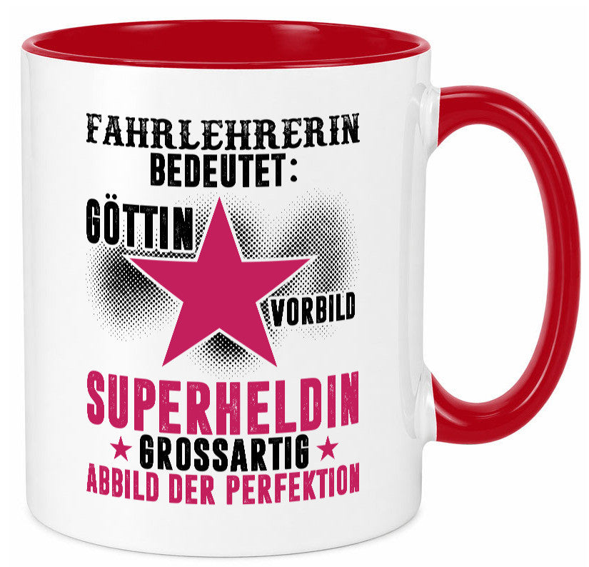 Bedeutung von Fahrlehrerin| Fahrschule lustiger Spruch Geschenk Humor Tasse