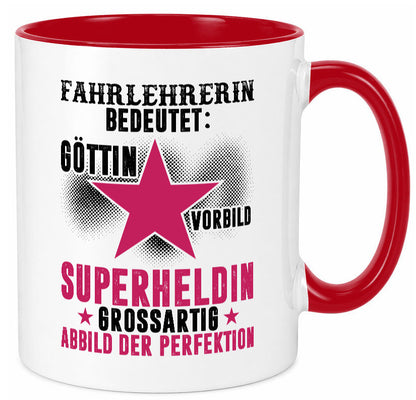 Bedeutung von Fahrlehrerin| Fahrschule lustiger Spruch Geschenk Humor Tasse