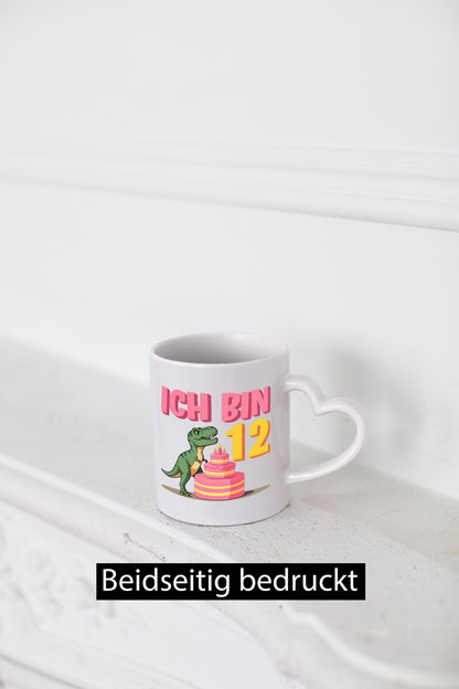 12 Geburtstag | Jahre Dinosaurier mit Kuchen Geschenkidee Humor Tasse