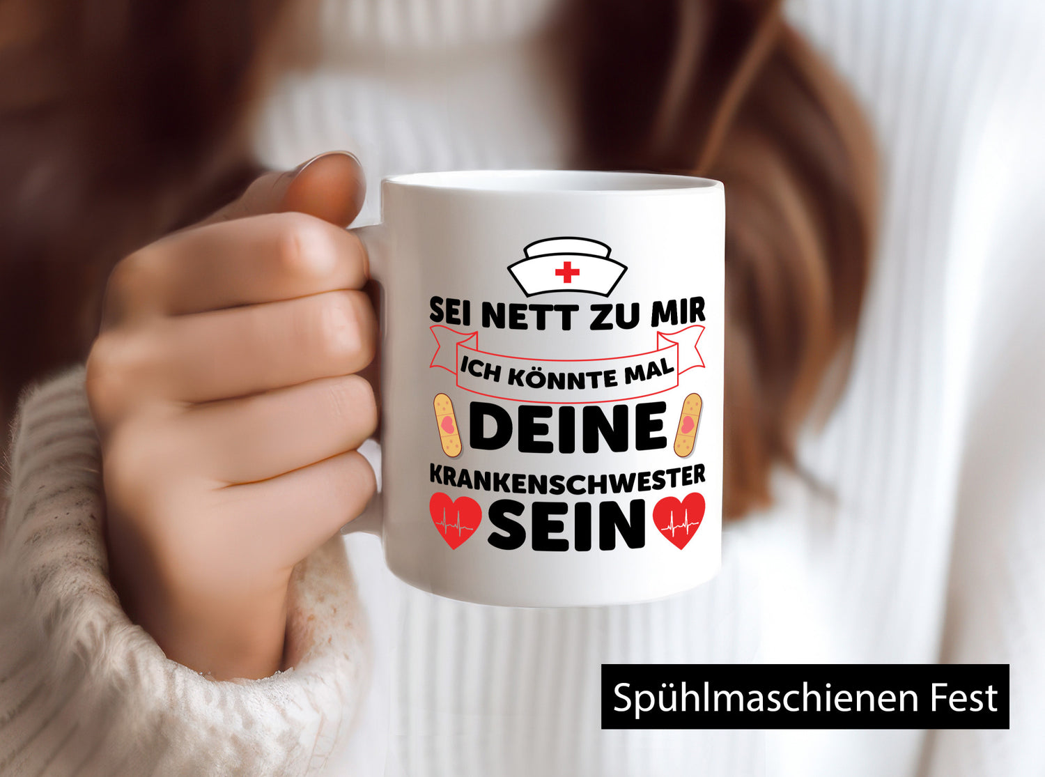 Ich könnte deine Krankenschwester sein | Pflegekraft Geschenkidee Humor Tasse