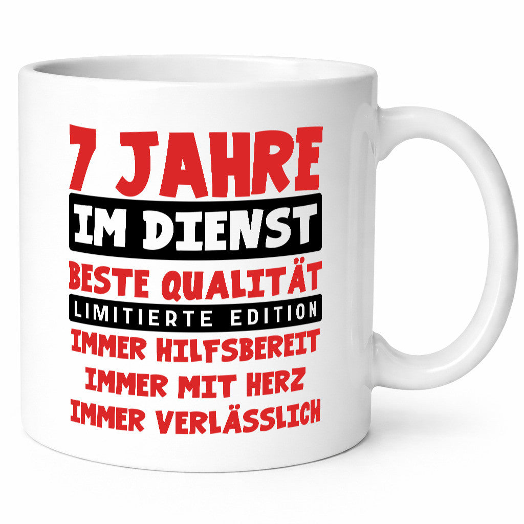 7 Jahre im Dienst | Jubiläum Arbeit v9 Humor Kollegen Büro Geschenkidee Tasse