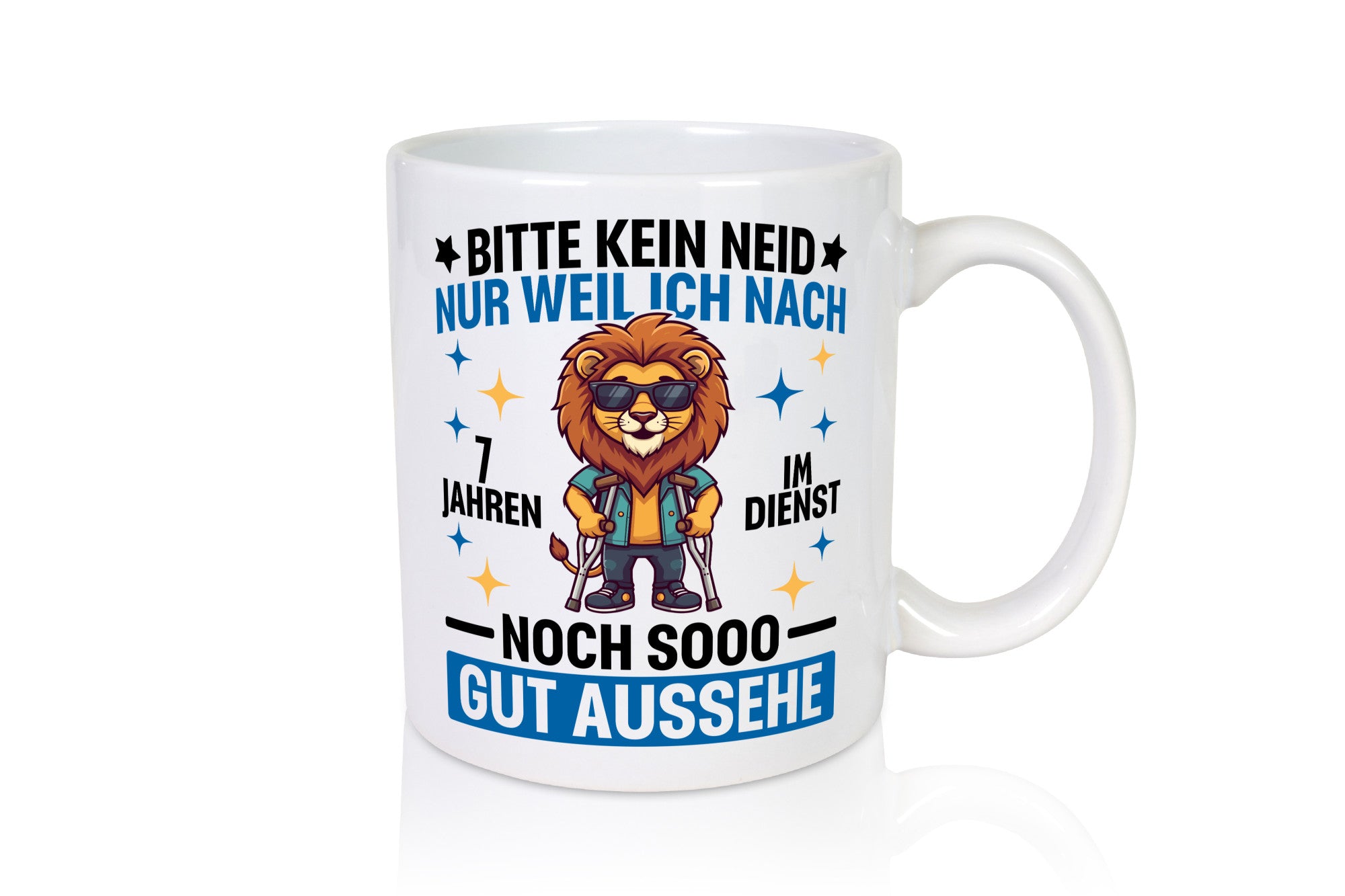 7 Jahre im Dienst | Arbeitsjubiläum Arbeit Geschenkidee Kollegen Büro Humor