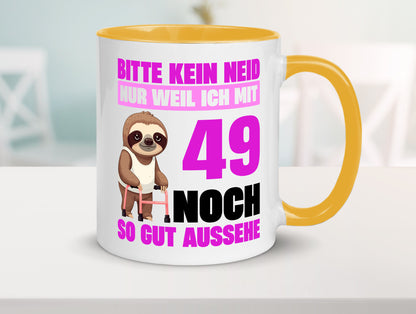 49. Geburtstag | Bitte kein neid Faultier 49 Jahre Humor Geschenkidee Tasse