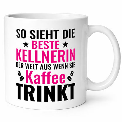 Kaffee trinkt: Kellnerin | Beruf kellnern Bedienung Humor Arbeit Kollegen Büro