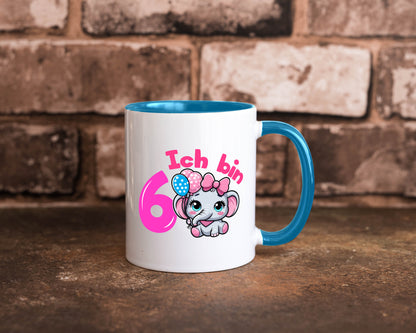 6. Geburtstag | 6 Jahre Elefant Mädchen Humor Geschenkidee Tasse
