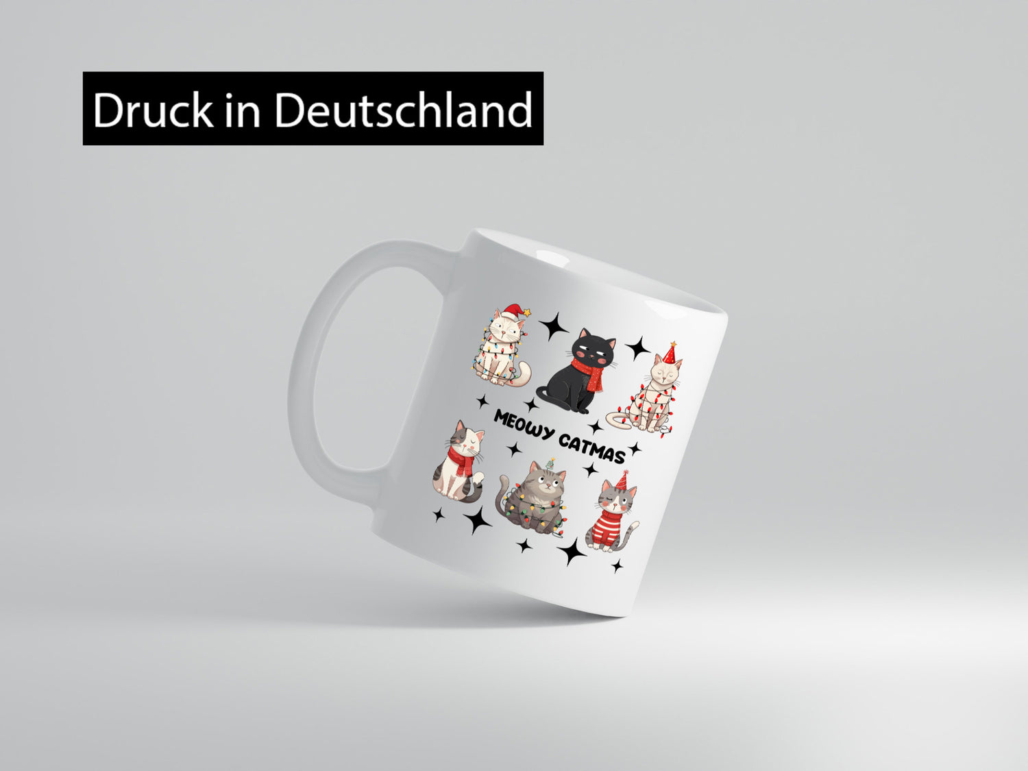 Meow Catmas | Süße Weihnachtskatzen Christmas Humor Tierliebhaber Geschenkidee