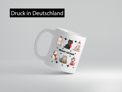Meow Catmas | Süße Weihnachtskatzen Christmas Humor Tierliebhaber Geschenkidee