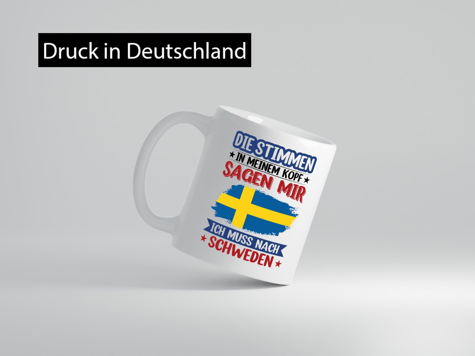 Schweden | Urlaub Stimmen in meinem Kopf Traumland v2 Geschenkidee Humor Tasse