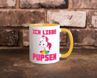 Ich liebe pupsen | Einhorn Pups lustiger Spruch Humor Geschenkidee Tasse