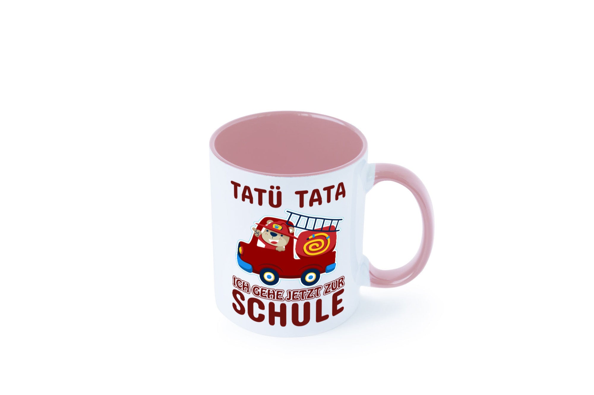 Bär in Feuerwehrauto | Tatü Tata Einschulung Tasse Humor Geschenkidee