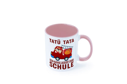 Bär in Feuerwehrauto | Tatü Tata Einschulung Tasse Humor Geschenkidee