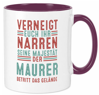 Verneigt euch: Maurer | Bau Handwerker lustiger Spruch Geschenk Humor Tasse