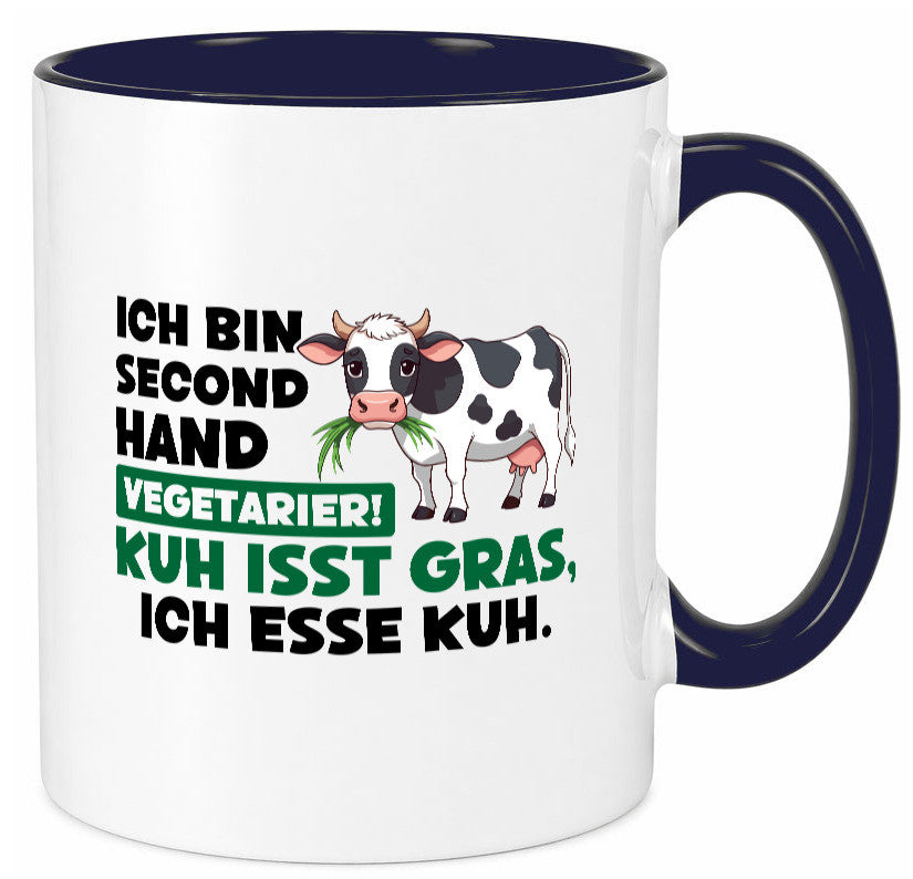 Ich bin secendhand vegetarierer | BBQ Kühe Liebhaber v2 Geschenk Humor Tasse