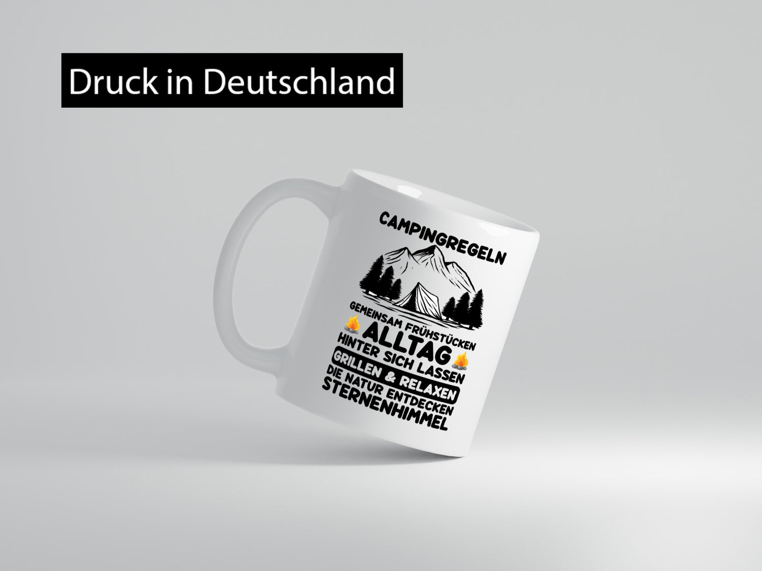 Campingregeln | Camping Grillen Relaxen Lagerfeuer Humor Geschenkidee Tasse