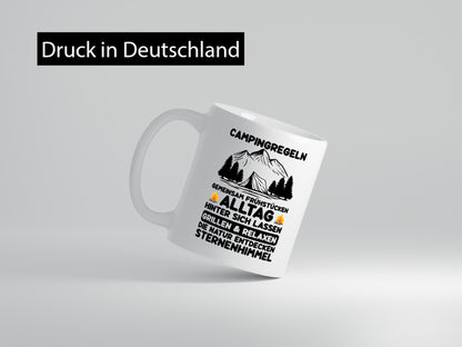 Campingregeln | Camping Grillen Relaxen Lagerfeuer Humor Geschenkidee Tasse