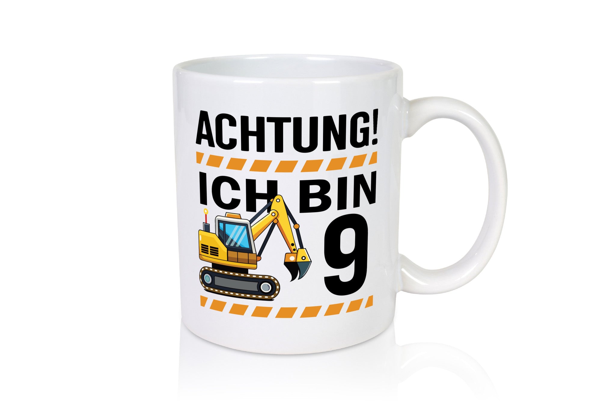 9 Geburtstag Ich bin | Bagger Junge lustiger Spruch Geschenk Geschenkidee Tasse
