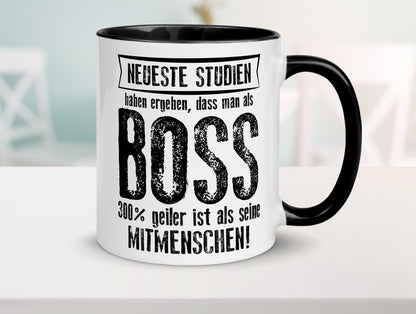 Neuste Studien: Boss | Führungskraft Vorgesetzter lustiger Spruch Geschenk Tasse