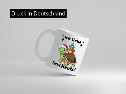 Ich liebe Geschenke | Weihnachtsschildkröte Geschenk Humor Geschenkidee