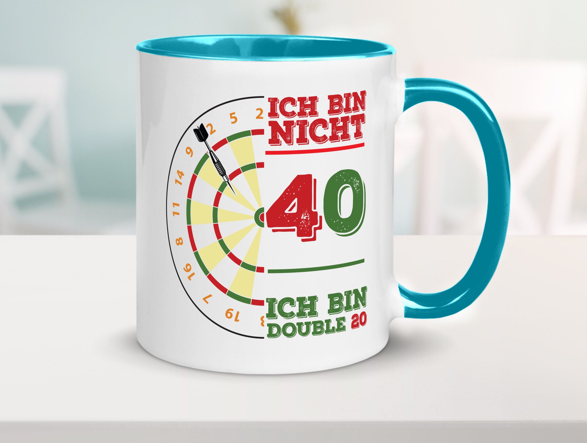 Ich bin nicht 40 double 80 | Dart spieler Geschenkidee Humor Tasse