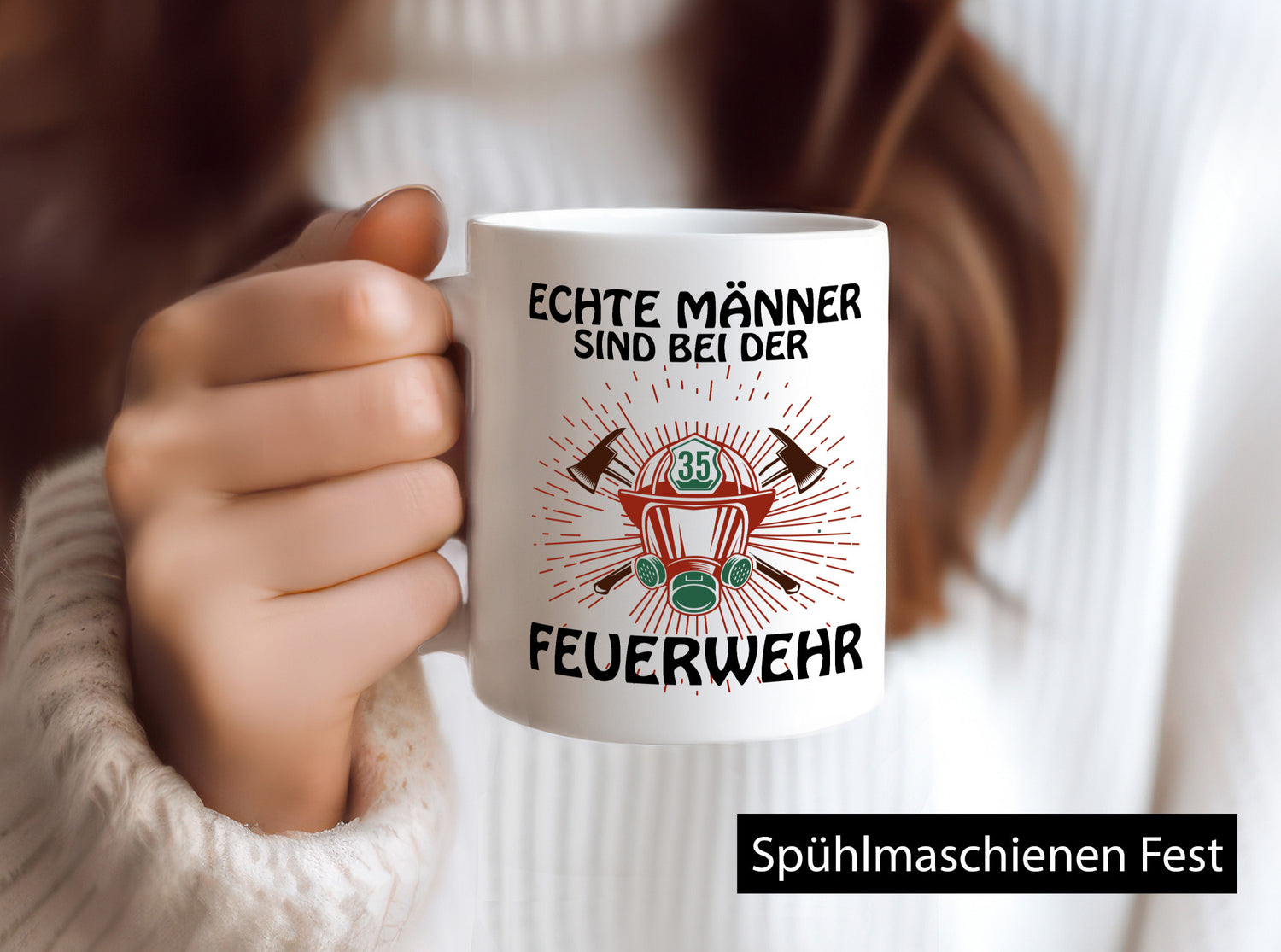 Echte Männer | Feuerwehr Brand Löschen Flammen Geschenkidee Humor Tasse